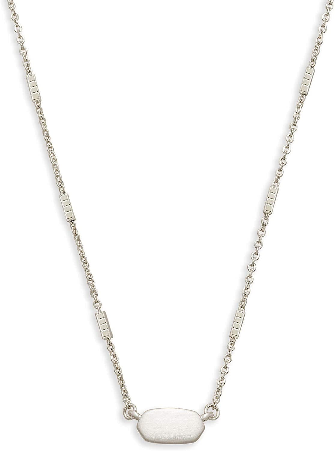 Fern Pendant Necklace for Women BRIGHT SILVER - WHITE GOLD METAL