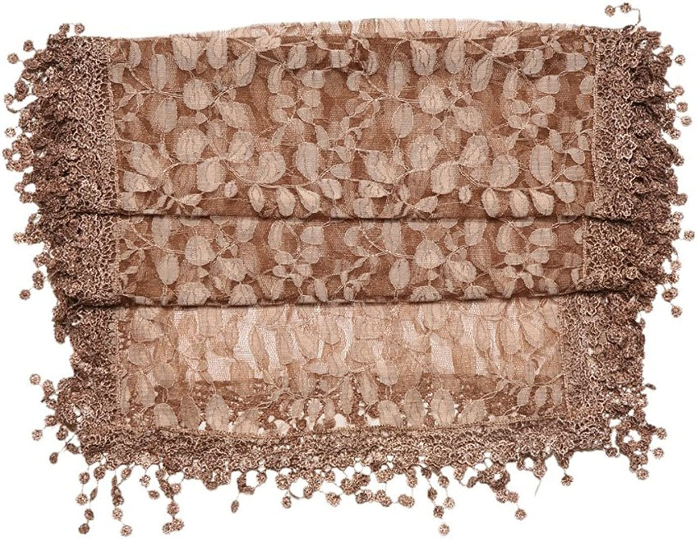 Cindy and Wendy Lightweight Soft Leaf Lace Fringes Scarf Shawl for Women Apparel & Accessories > Clothing Accessories > Scarves & Shawls Cindy and Wendy