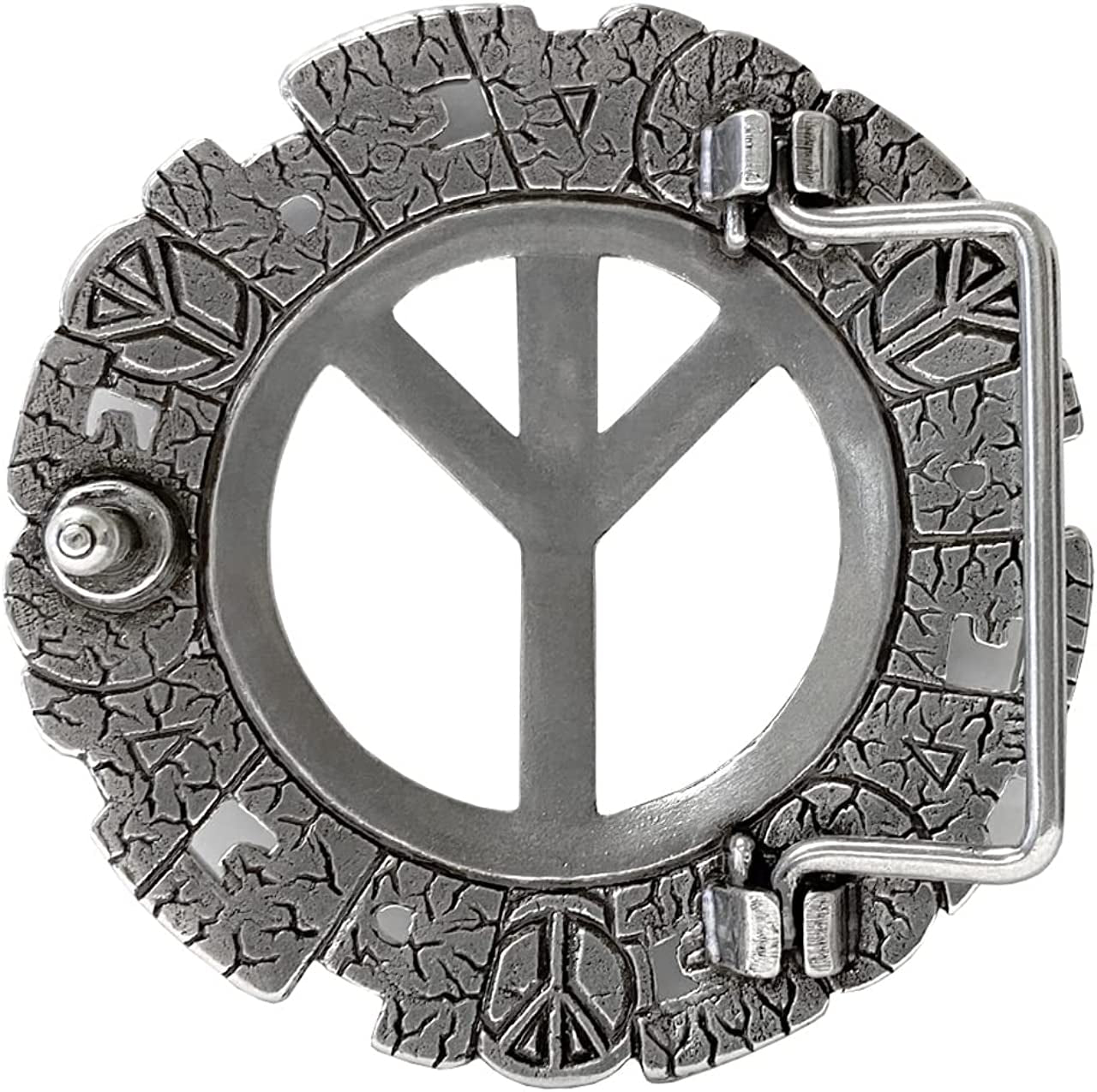 Western Antique Marijuana Hemp Leaf Turquoise Bead Turquoise Peace Sign Skulls Design Belt Buckle, Multi-Style Options Apparel & Accessories > Clothing Accessories > Belt Buckles Belts.com