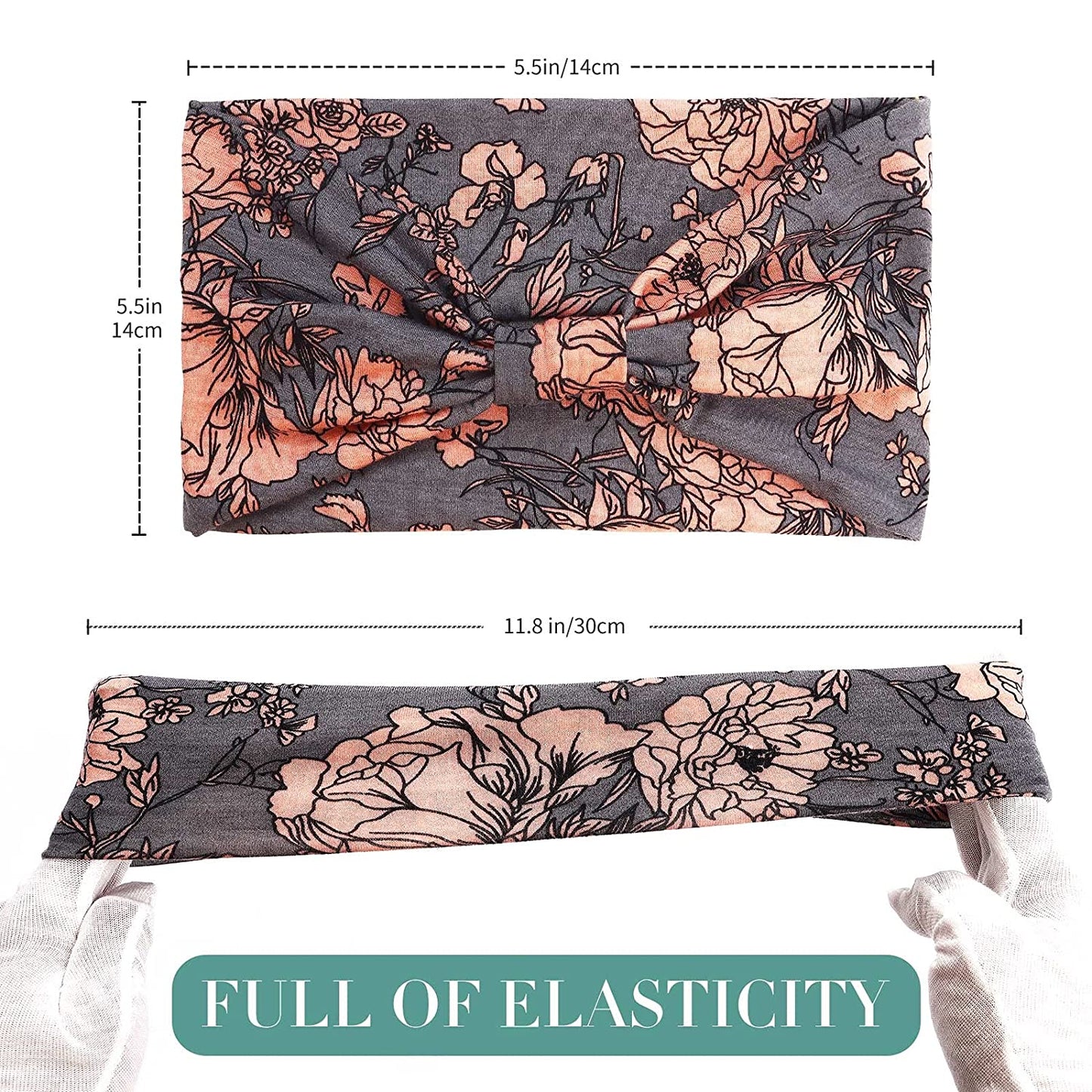 Vemalo Wide Headbands for Women, Boho Bandeau Head Bands, Workout Head Wraps, Stretch No Slip Hair Wraps Pack of 4 (Stylish) Apparel & Accessories > Clothing Accessories > Bandanas & Headties Vemalo