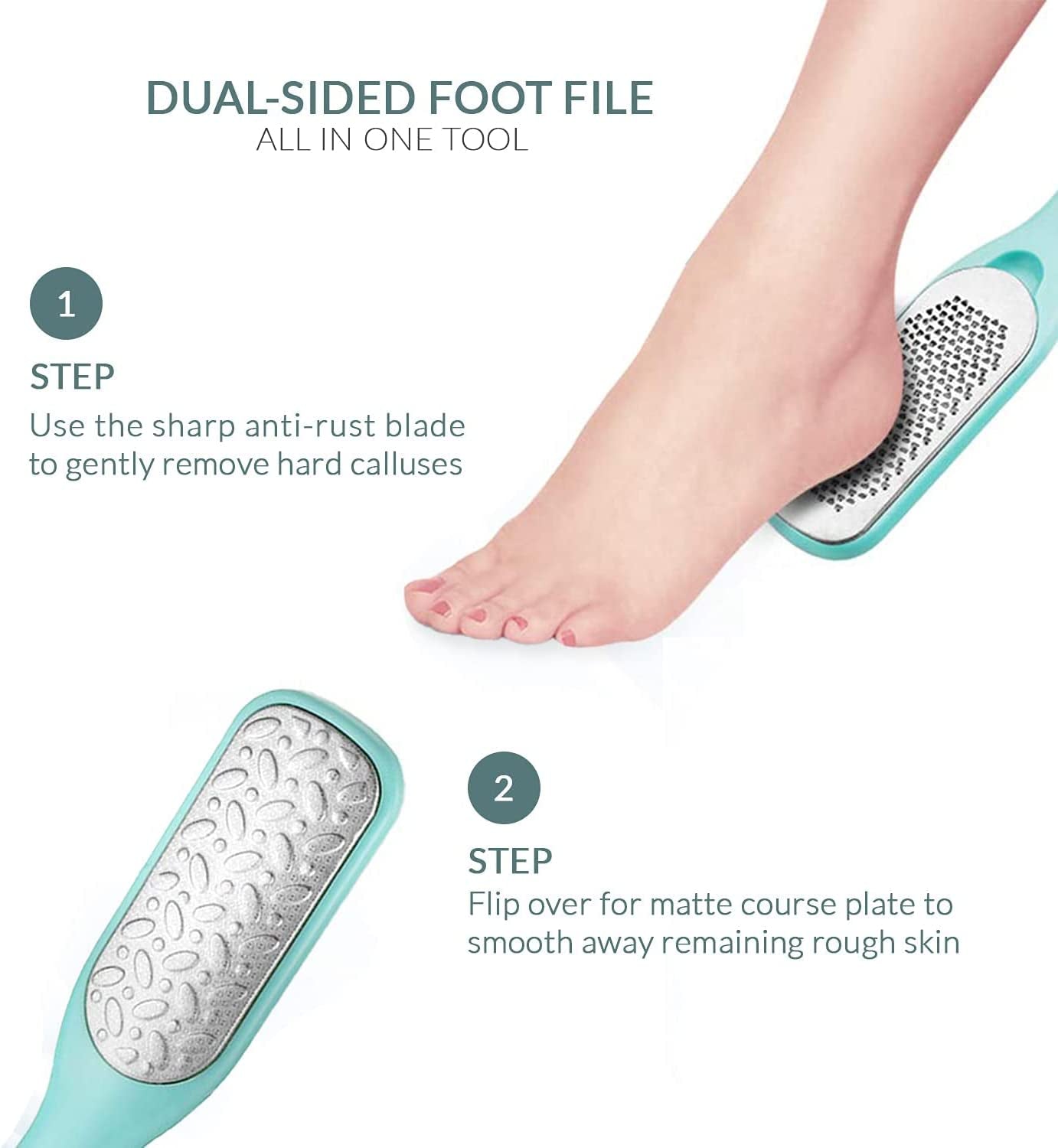 Callus Remover for Feet | Double-Sided Foot Scrub -Foot File -Dead Skin Remover -Foot Rasp for Exfoliation -Wet & Dry Feet Scrubber for Smoothing & Softening Feet -Pedicure Tool for Foot Care Health & Beauty > Personal Care > Foot Care Relax Tony