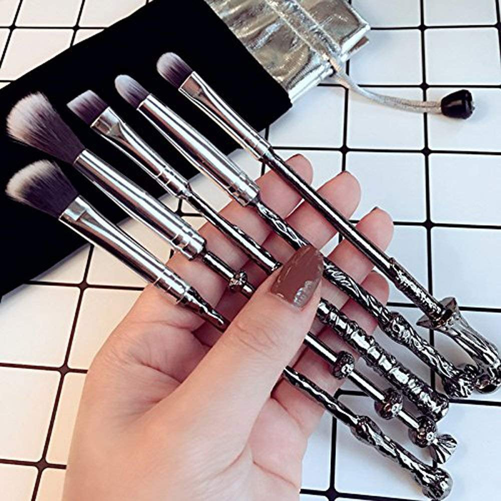 Wizard Wand Potter Makeup Brushes, 5Sets Potter Makeup Brushes Magic for Foundation Eye Shadow Eyeliner Blending Pencil Lip Brush Beauty Tools with Potter Snitch Gold Necklace Health & Beauty > Personal Care > Cosmetics > Cosmetic Tools > Makeup Tools LSKUIKDS