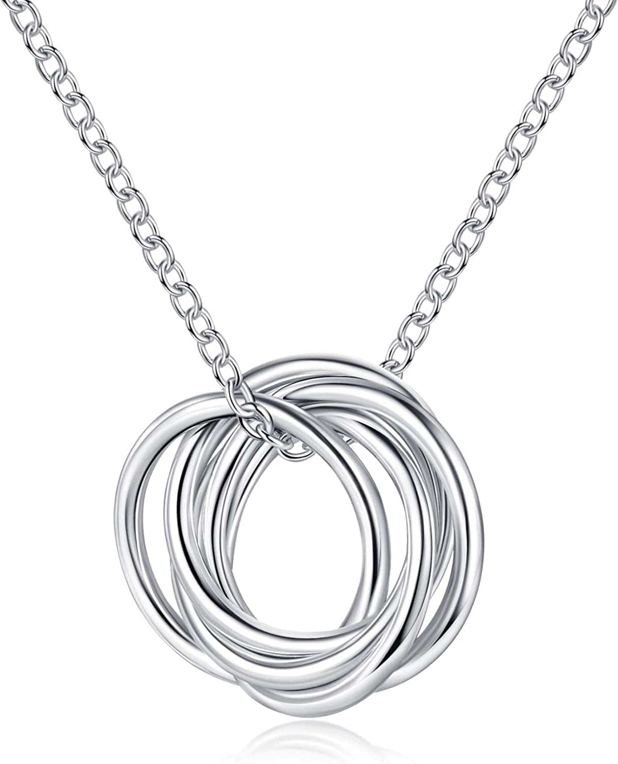 Five Generations Necklace - Sterling Silver Necklace Gift for Grandmother, Gift for Mom Grandma Nana, Grandma, Great Grandma Gift (Five Generations Gifts)