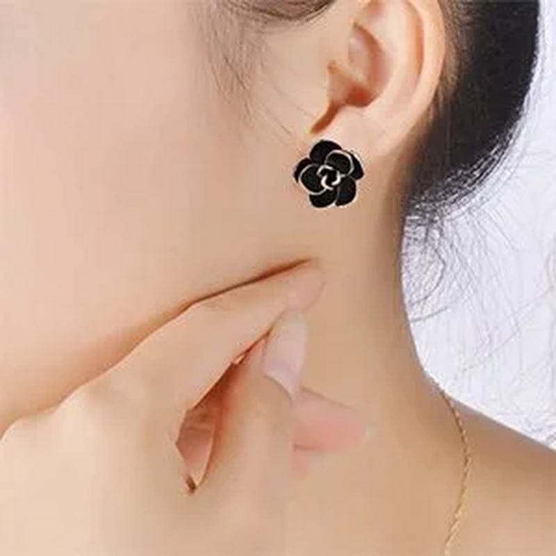 Flower Jewelry Set 18K Rose GP Sexy Flower Lacing with Rhinestones Clip Earrings&Necklace Ladies Jewelry Set