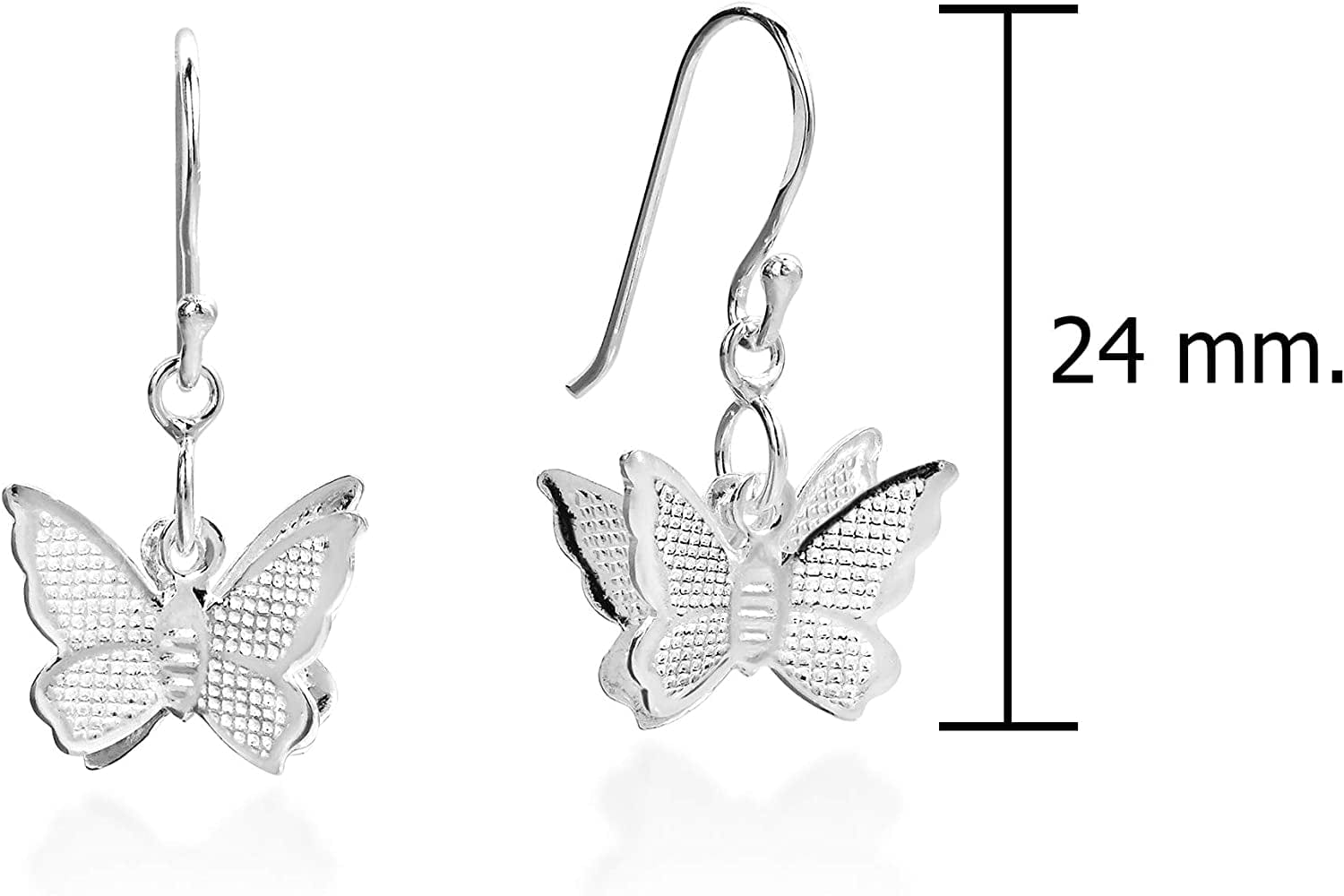 Fluttering Butterfly Charm Mobile .925 Sterling Silver Dangle Earrings