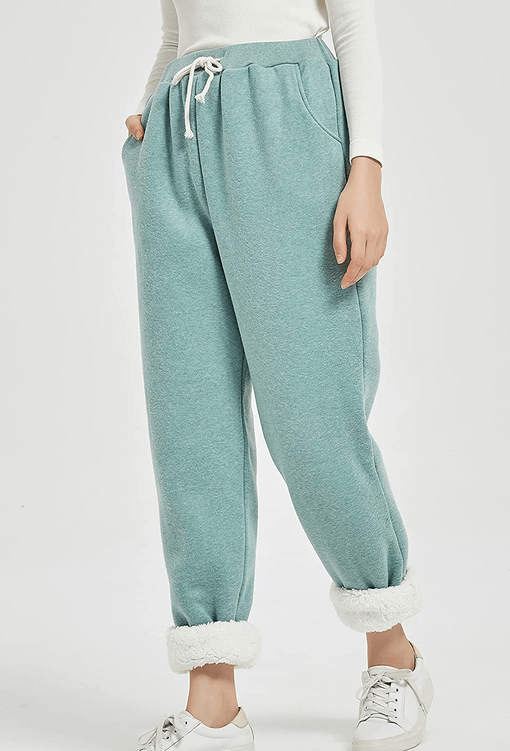 Flygo Women'S Winter Warm Fleece Joggers Pants Sherpa Lined Athletic Active Sweatpants Apparel & Accessories > Clothing > Activewear Kylie Max