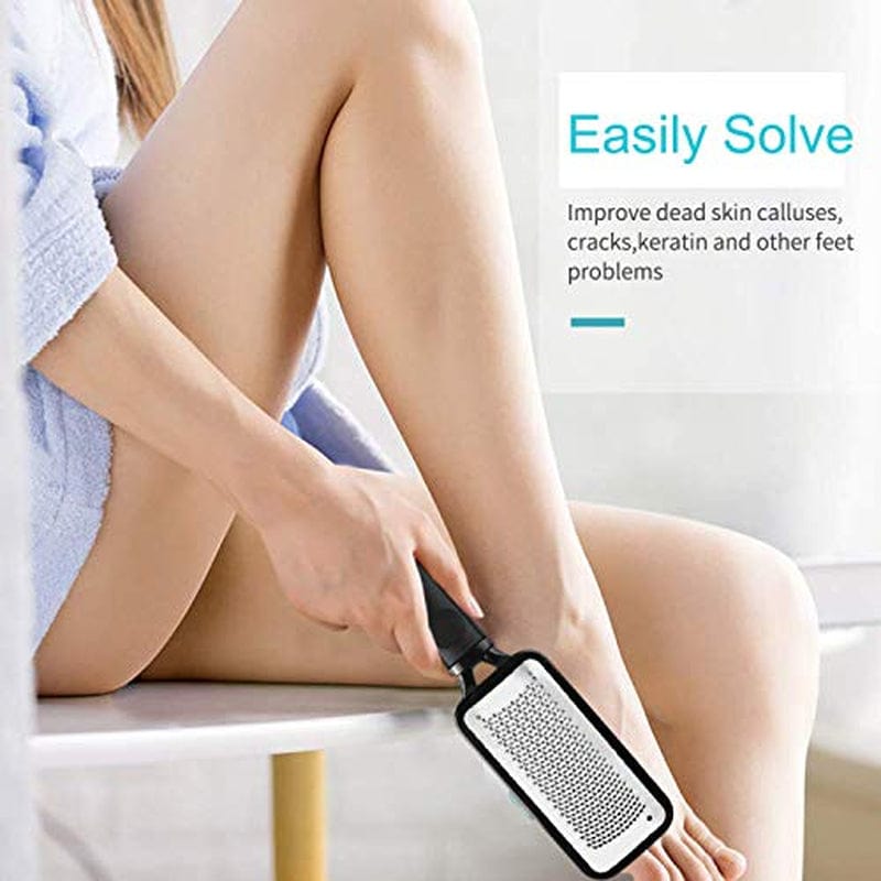 Foot File Callus Remover,3Pcs Colossal Foot Rasp Foot Pedicure Stainless Steel File for Dead Skin, Foot Scrubber Pedicure Tools Rasp, Dry and Wet Large Surface Foot Care for Smooth Feet,Black & Silver Health & Beauty > Personal Care > Foot Care Topwey