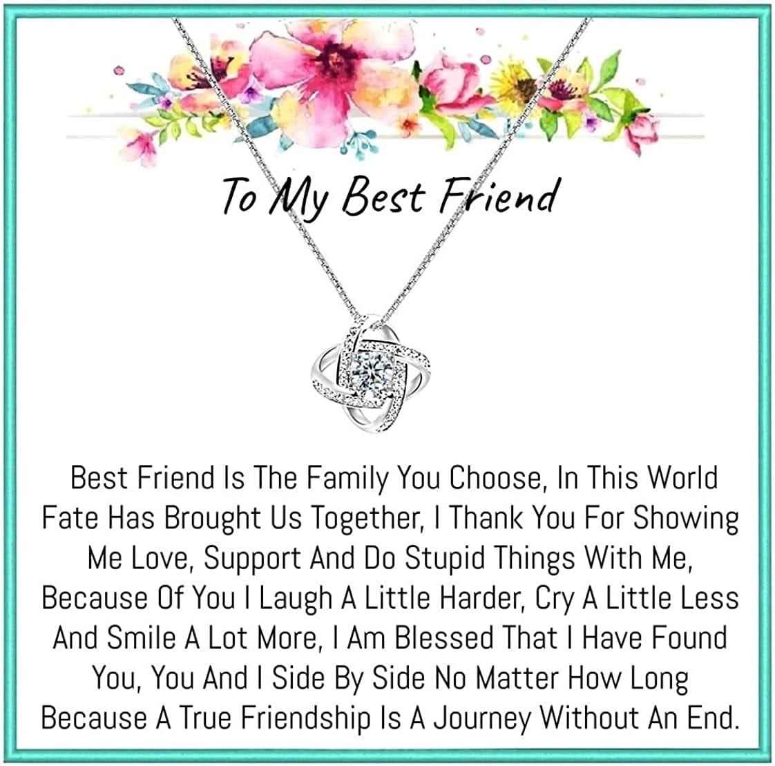 for Best Friend, Best Friend Necklace, Best Friend Birthday, Long Distance Best Friend , Best Friend Birthday, Best Friend Jewelry New Zircon