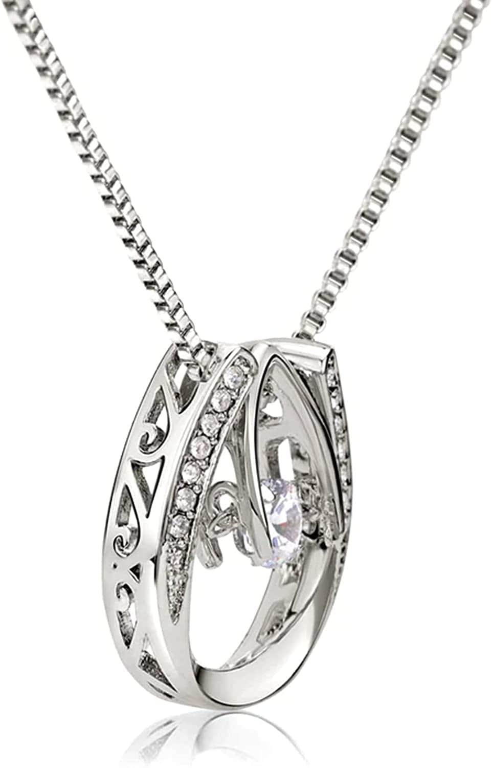 Forever Loved Granddaughter Gifts from Grandma Grandpa Interlocking Hearts Necklace - Granddaughter Necklace Card Message Gifts for Granddaughter with Inspirational Quotes!