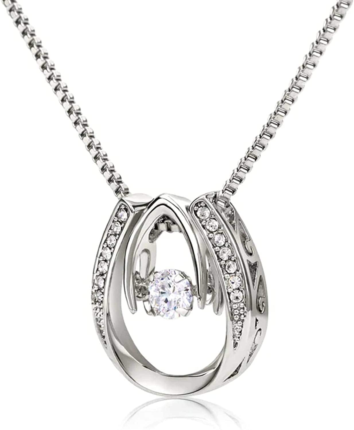 Forever Loved Granddaughter Gifts from Grandma Grandpa Interlocking Hearts Necklace - Granddaughter Necklace Card Message Gifts for Granddaughter with Inspirational Quotes!