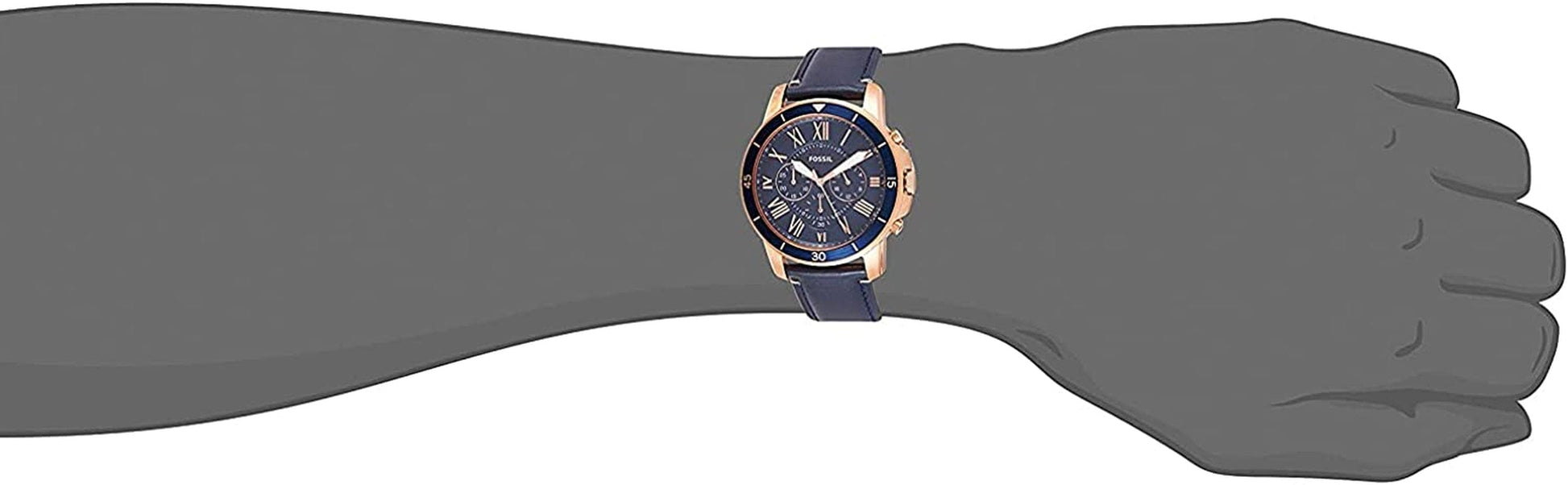 Fossil Men'S Grant Sport Stainless Steel and Leather Chronograph Quartz Watch rose gold