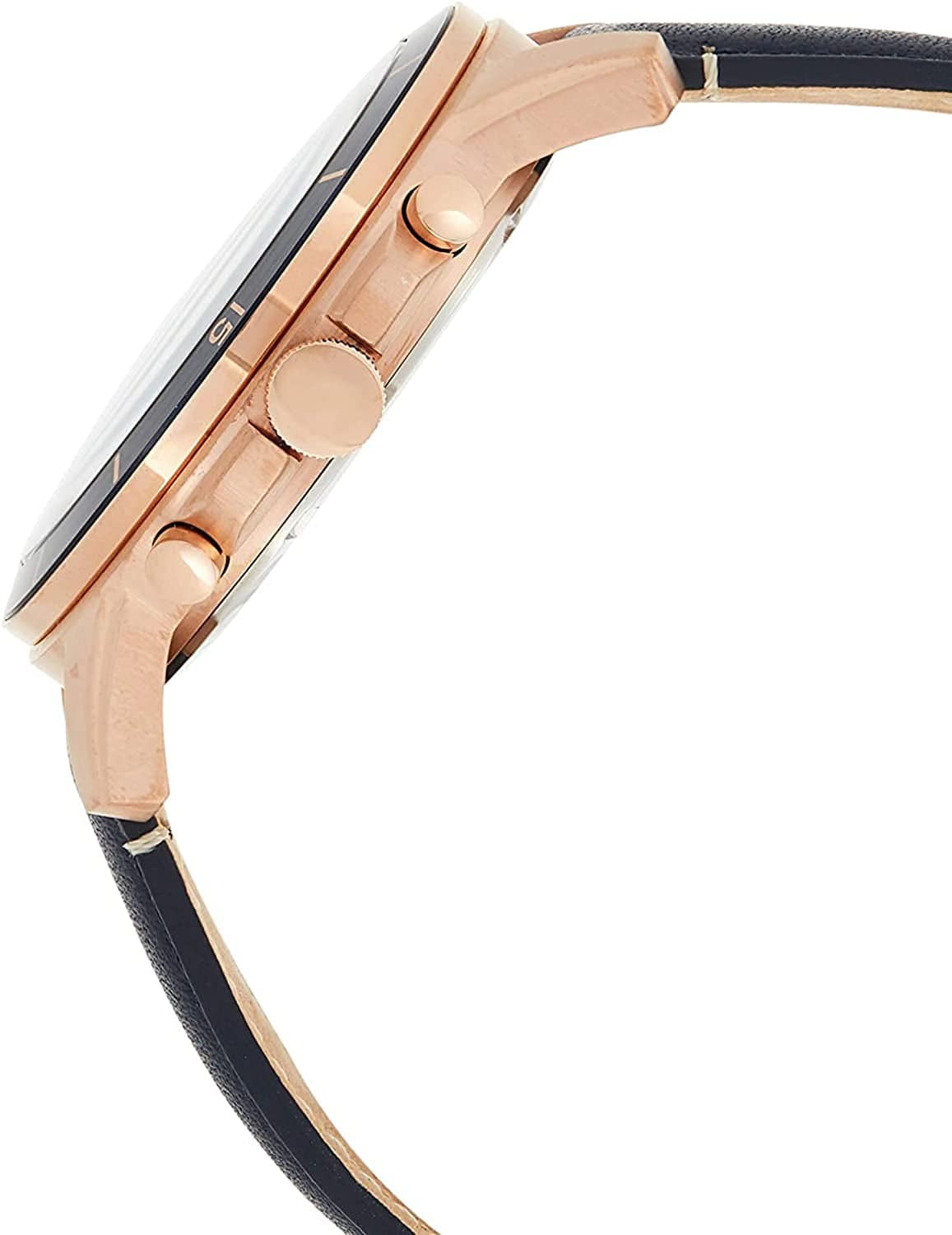 Fossil Men'S Grant Sport Stainless Steel and Leather Chronograph Quartz Watch rose gold