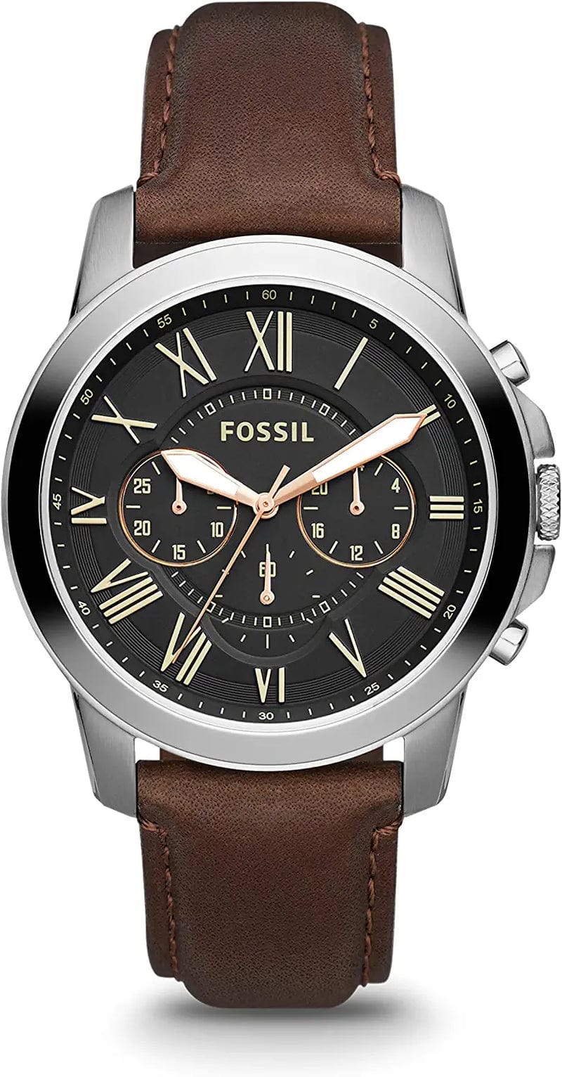 Fossil Men'S Grant Stainless Steel Quartz Chronograph Watch Brown