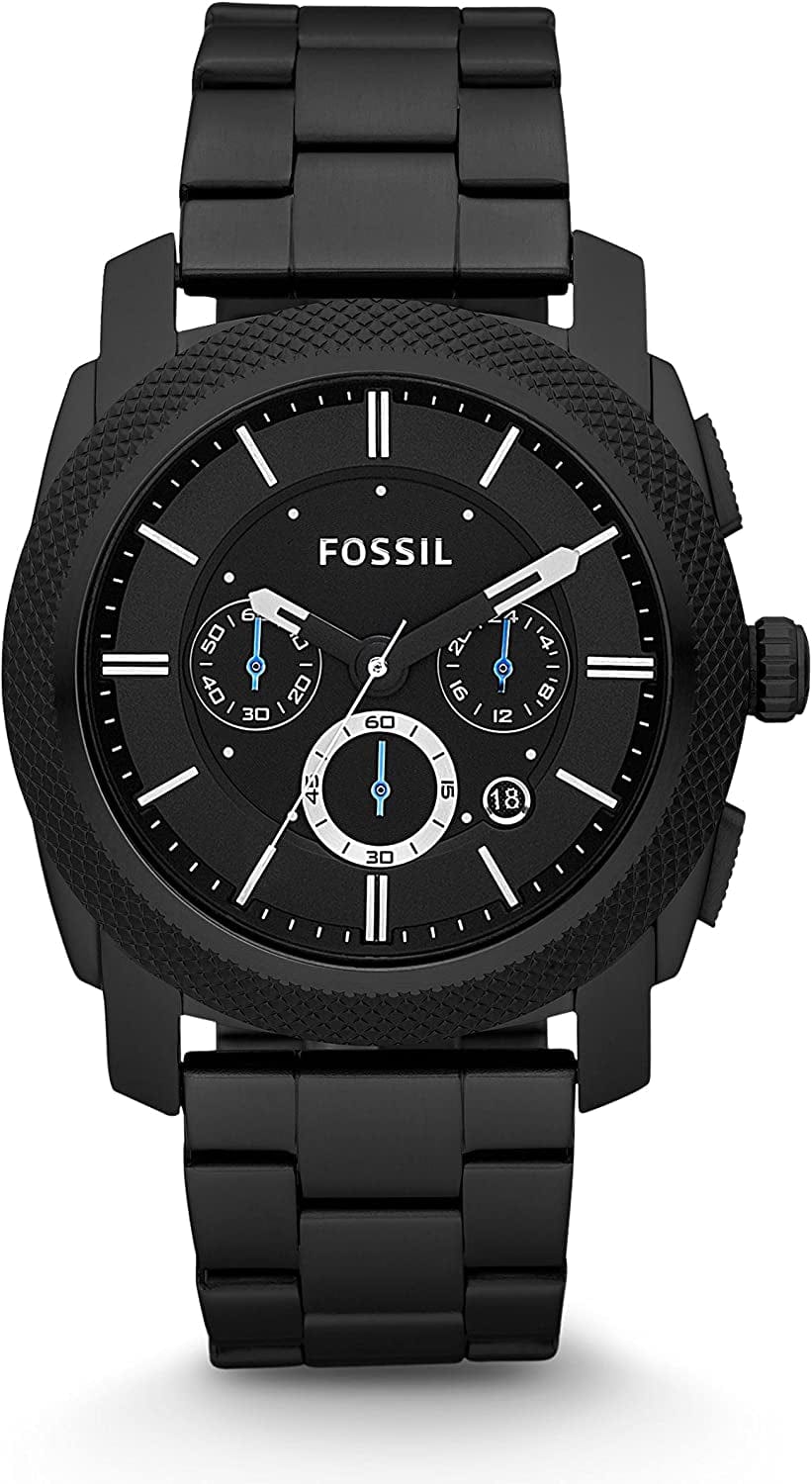Fossil Men'S Machine Stainless Steel Case Quartz Chronograph Watch Black