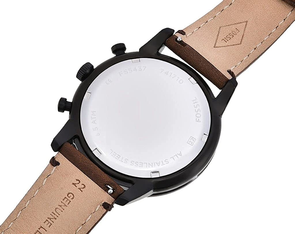 Fossil Men'S Townsman Stainless Steel and Leather Casual Quartz Chronograph Watch