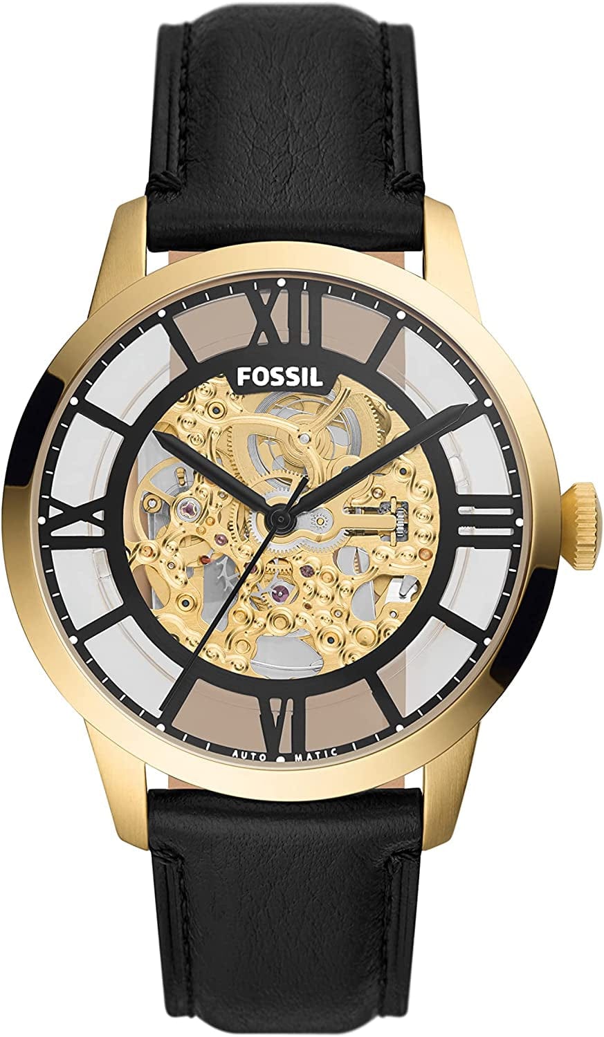 Fossil Men'S Townsman Stainless Steel Mechanical Automatic Watch Gold/Black