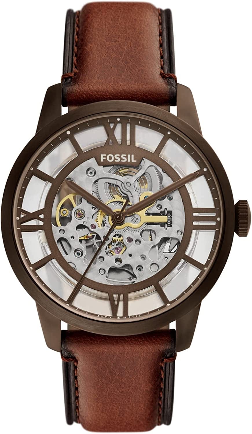 Fossil Men'S Townsman Stainless Steel Mechanical Automatic Watch Whiskey Brown