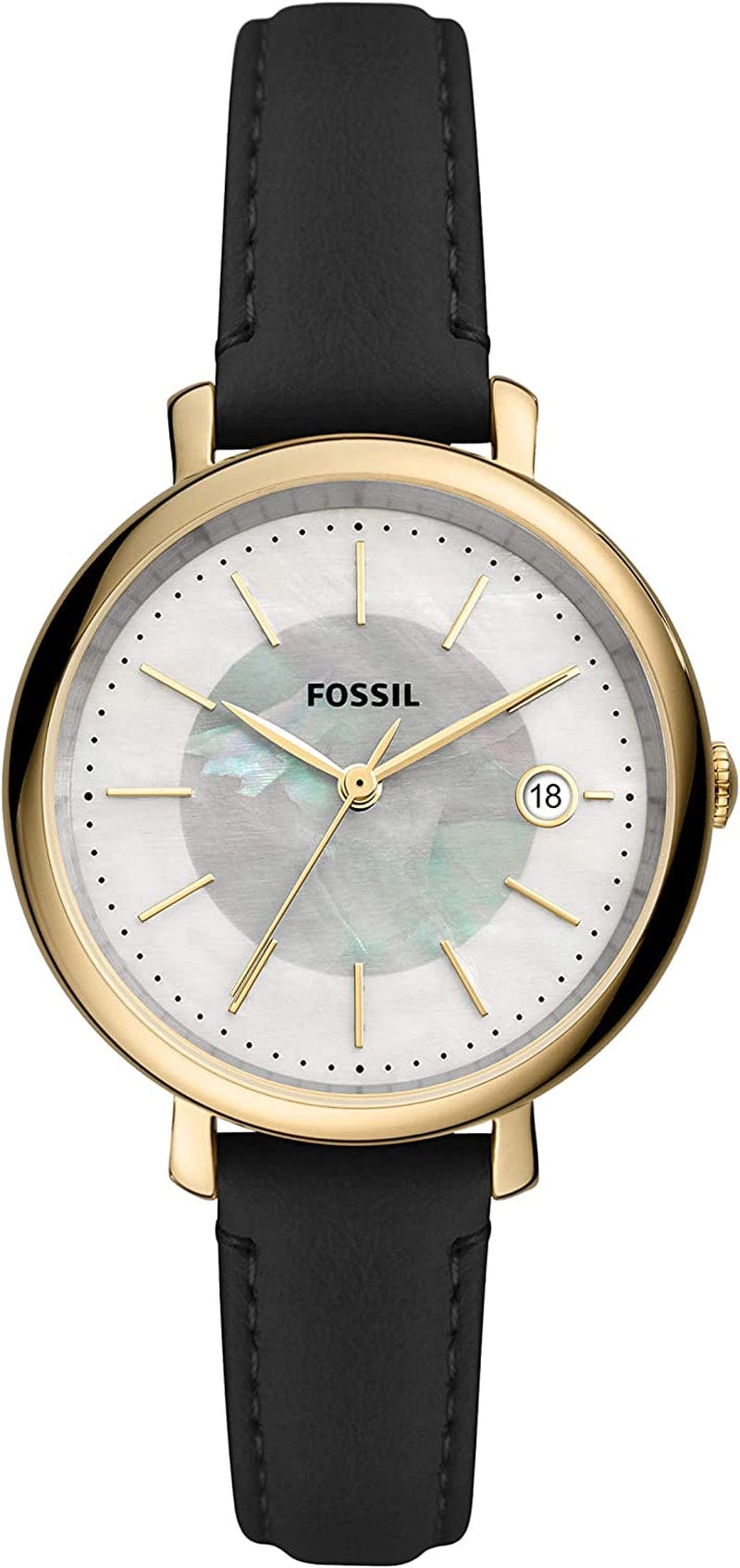 Fossil Women'S Jacqueline Quartz Stainless Steel and Leather Watch Gold/Black Solar