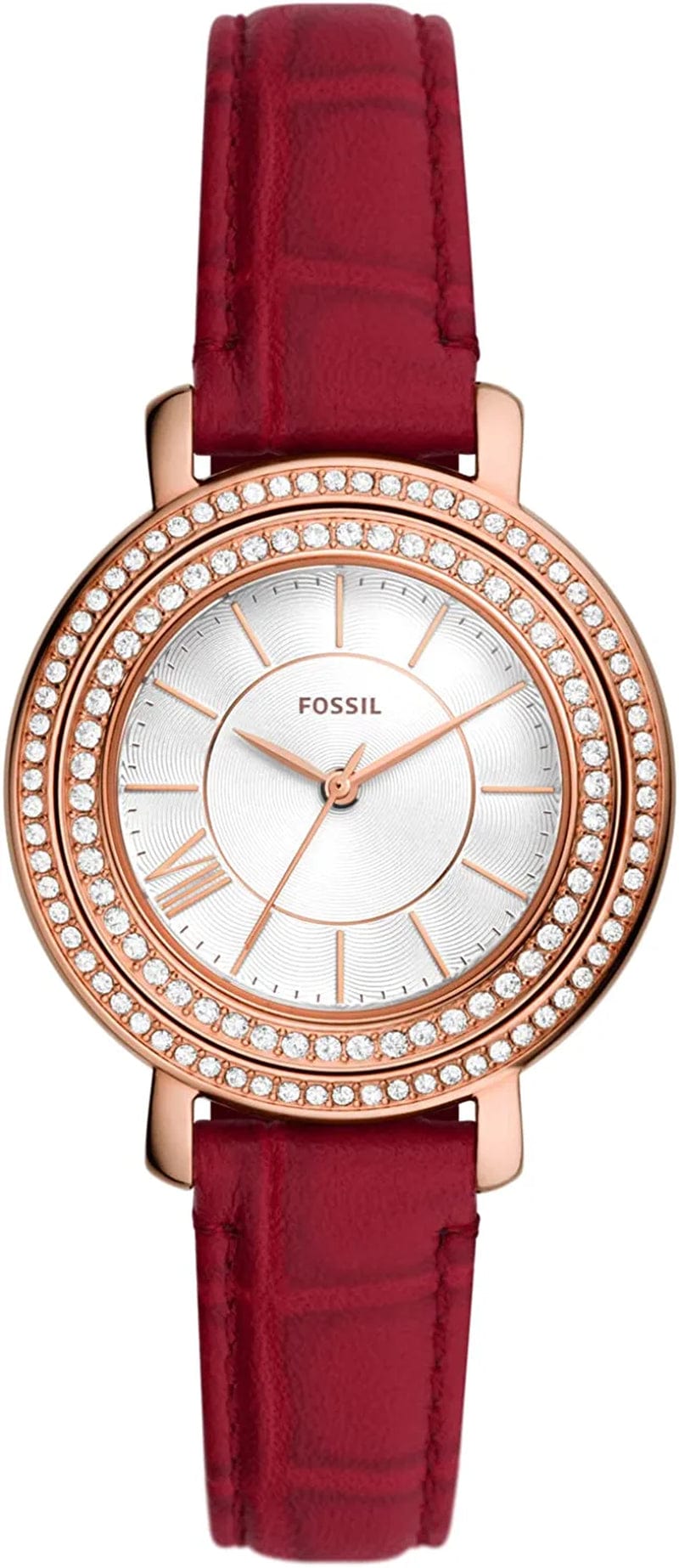 Fossil Women'S Jacqueline Quartz Stainless Steel and Leather Watch Red Croco Leather