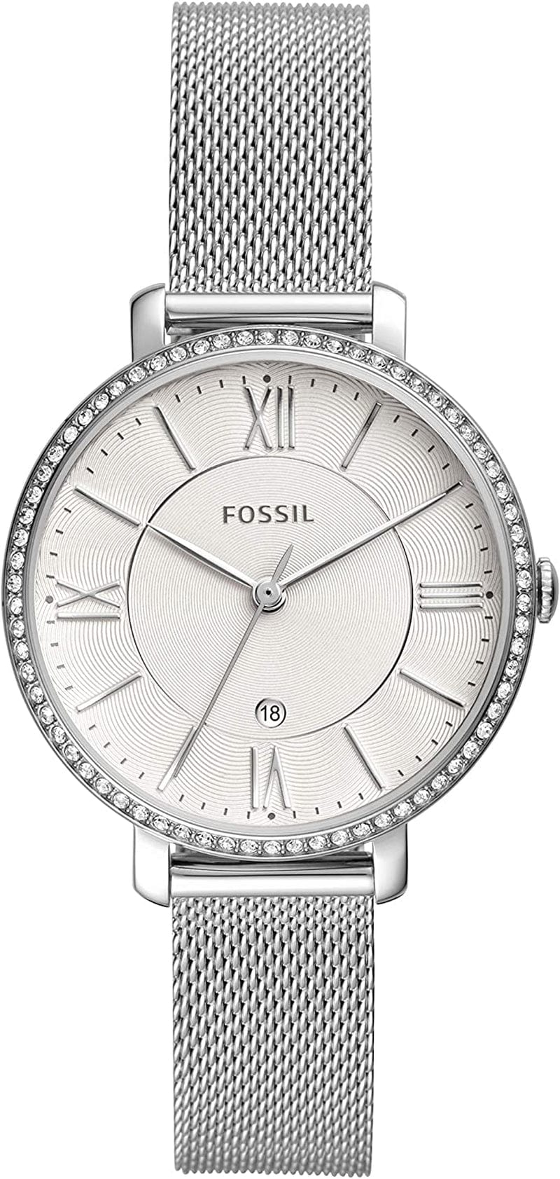 Fossil Women'S Jacqueline Quartz Stainless Steel Dress Watch Silver Mesh