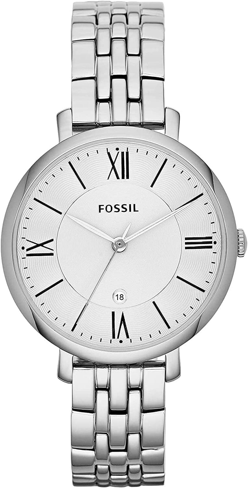 Fossil Women'S Jacqueline Quartz Stainless Steel Dress Watch Silver, Black