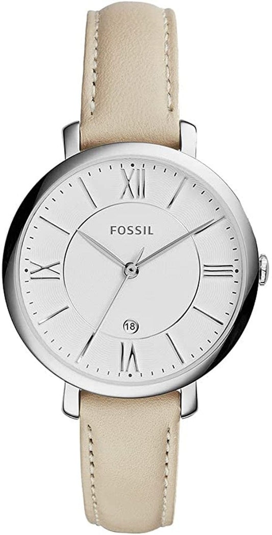 Fossil Women'S Jacqueline Quartz Stainless Steel Dress Watch Silver, Beige