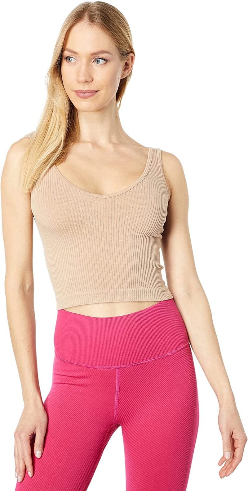 Free People Women'S Solid Rib Brami Top Tea Tree / Medium-Large