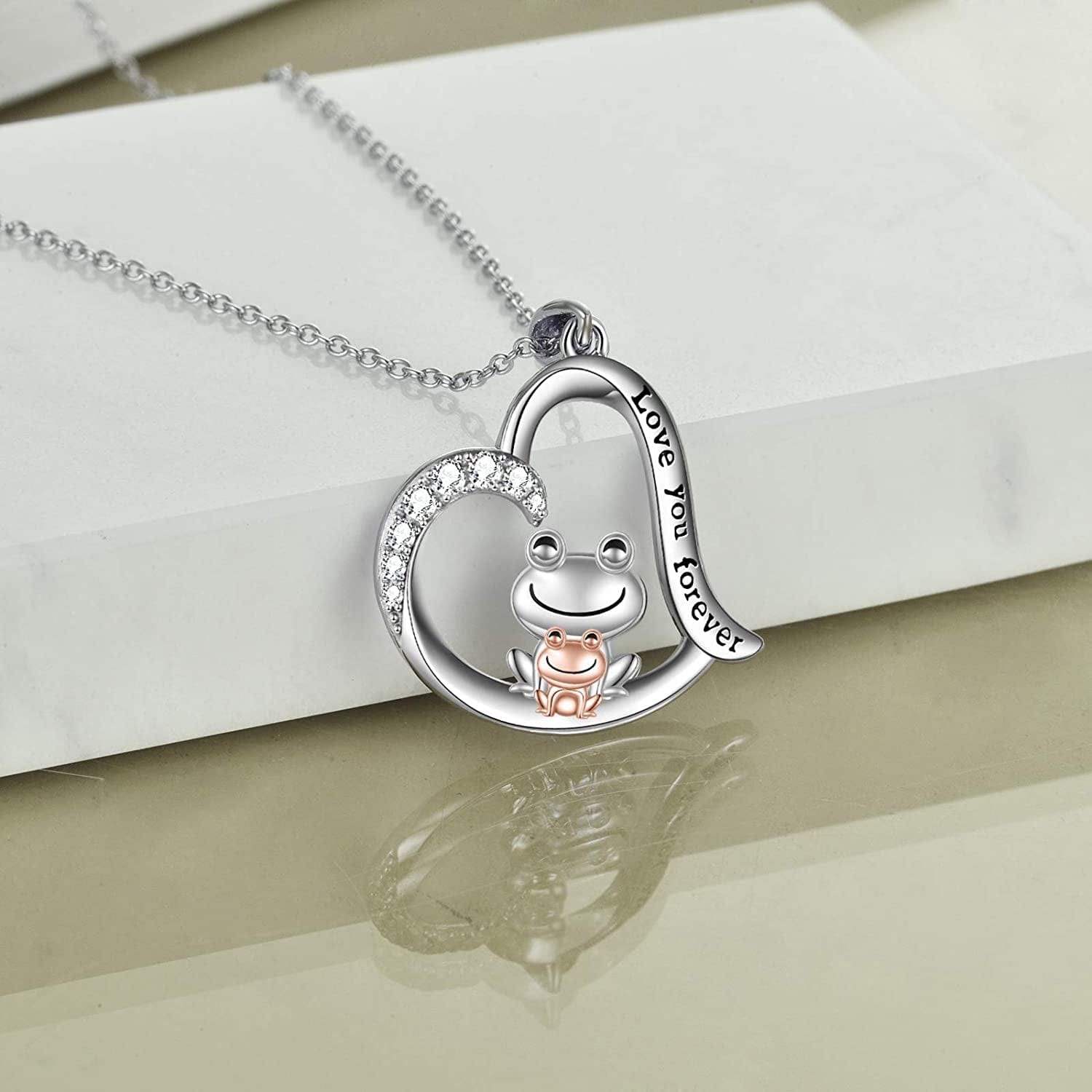 Frog/Fox/Ladybug/Butterfly Necklace Jewelry for Women Sterling Silver Mothers Day Gifts for Mom Daughter Wife(Sliver-Ladybug Necklace)