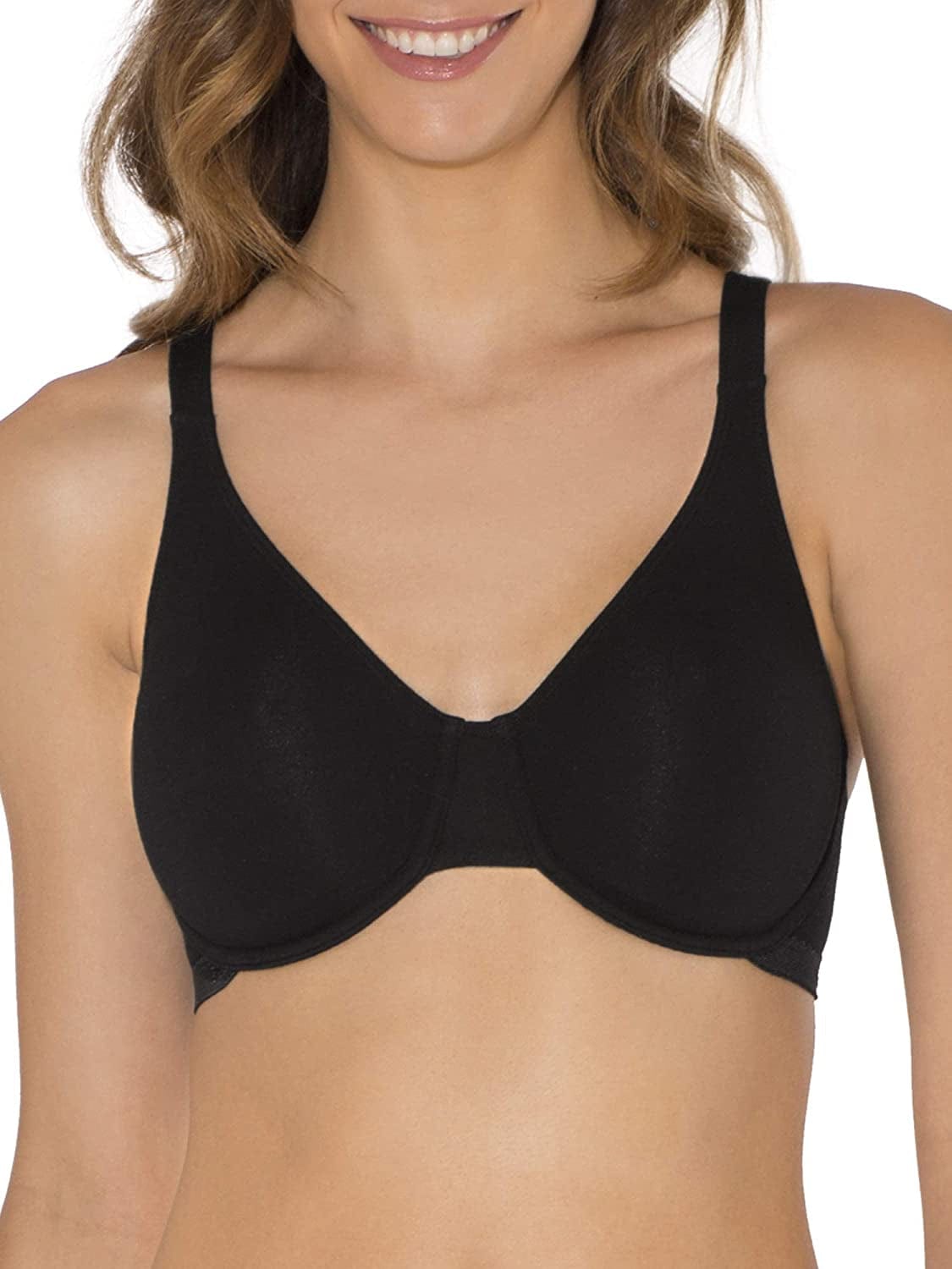 Fruit of the Loom Women'S Cotton Stretch Extreme Comfort Bra Black Hue/White / 34C