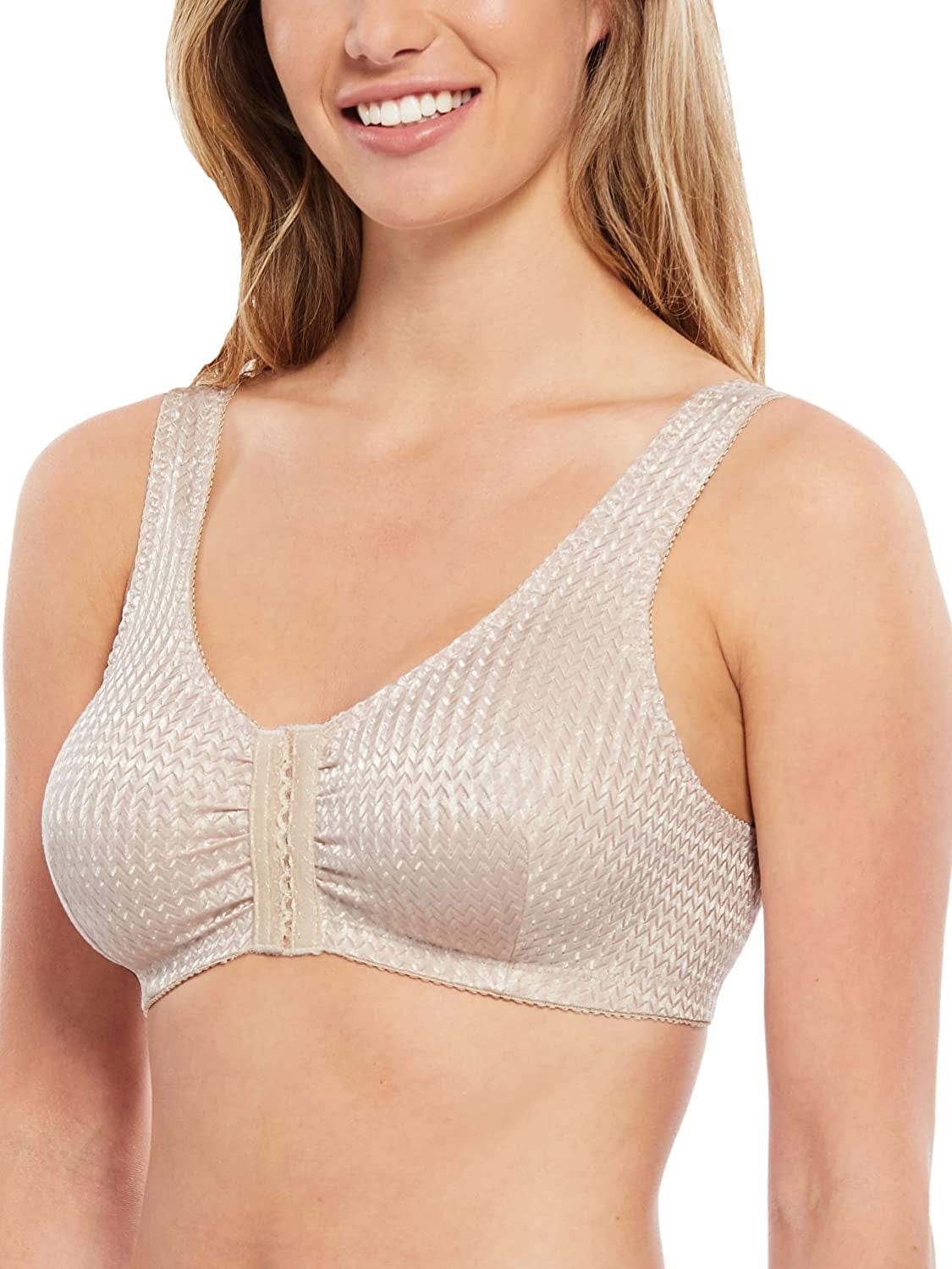 Full-Freedom Comfort Front Closure Bra for Women, Wireless Beige / 40