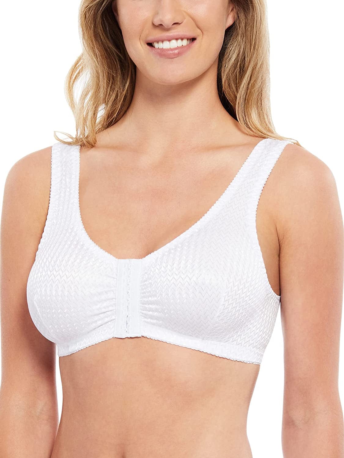 Full-Freedom Comfort Front Closure Bra for Women, Wireless White / 42