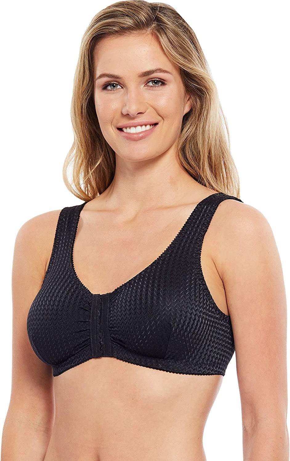 Full-Freedom Comfort Front Closure Bra for Women, Wireless Black / 42
