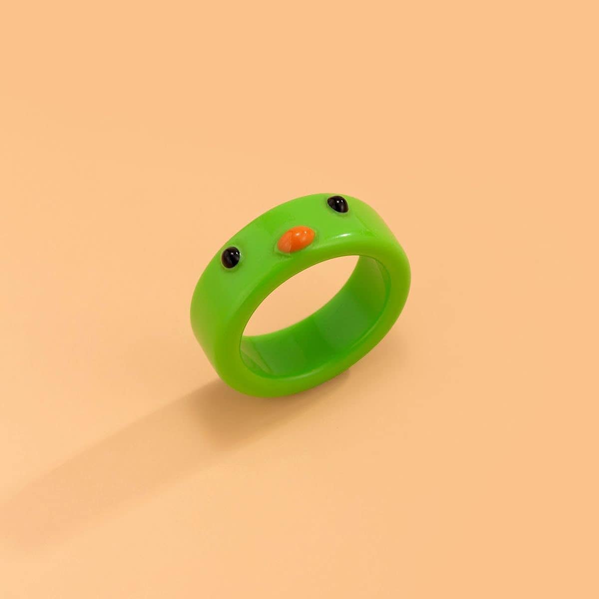 Funny Animal Finger Rings Resin Cute Frog Chick Knuckle Ring Personality Aesthetic Stackable Tail Ring Thumb Band for Women Men(Chick,Orange) (AMX3M07IQMUS)
