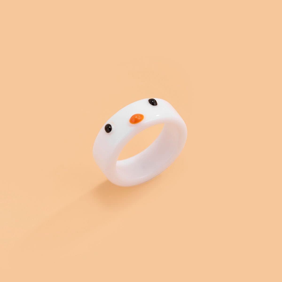 Funny Animal Finger Rings Resin Cute Frog Chick Knuckle Ring Personality Aesthetic Stackable Tail Ring Thumb Band for Women Men(Chick,Orange) (AMX3M07IQMUS)