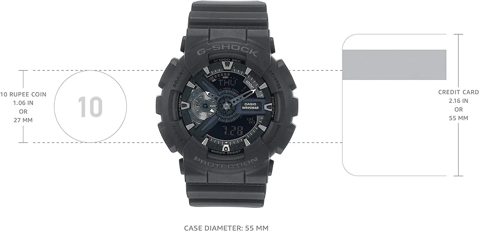 G-Shock Ana-Digi World Time Black Dial Men'S Watch #GA110-1B