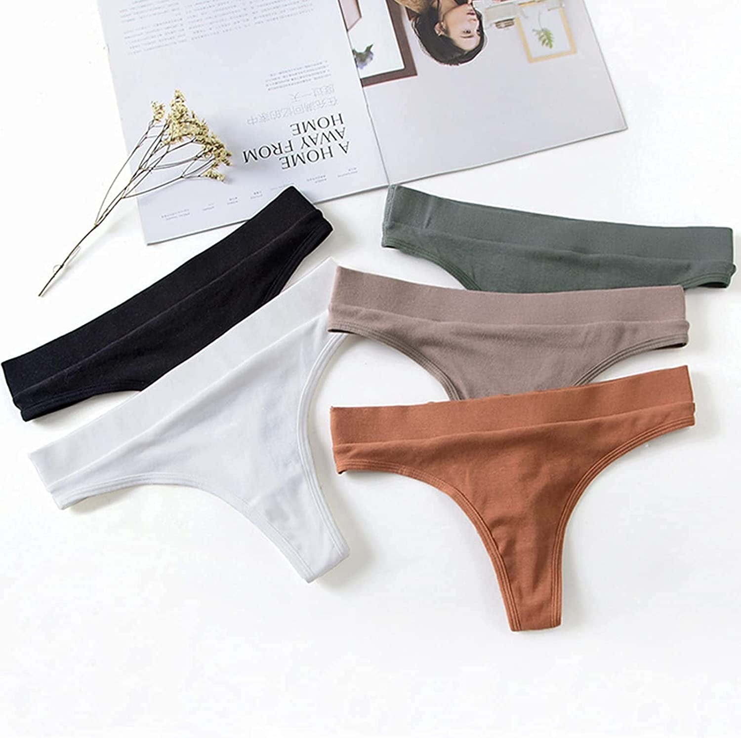 G String Thongs for Women Adjusted Side Tie Panties Lace Seamless Thong Solid Color Tanga 6 Color