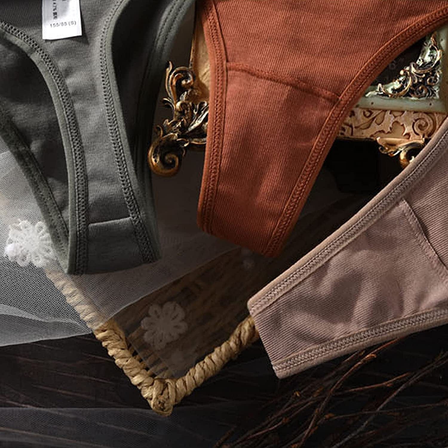 G String Thongs for Women Adjusted Side Tie Panties Lace Seamless Thong Solid Color Tanga 6 Color