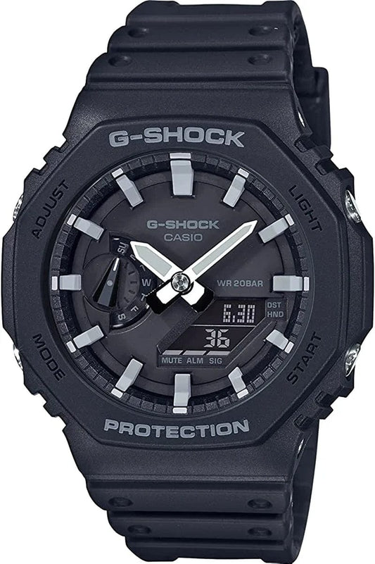 GA-2100-1AER G-Shock Carbon Core Octagon Series Watch -Black, Black, Strap.