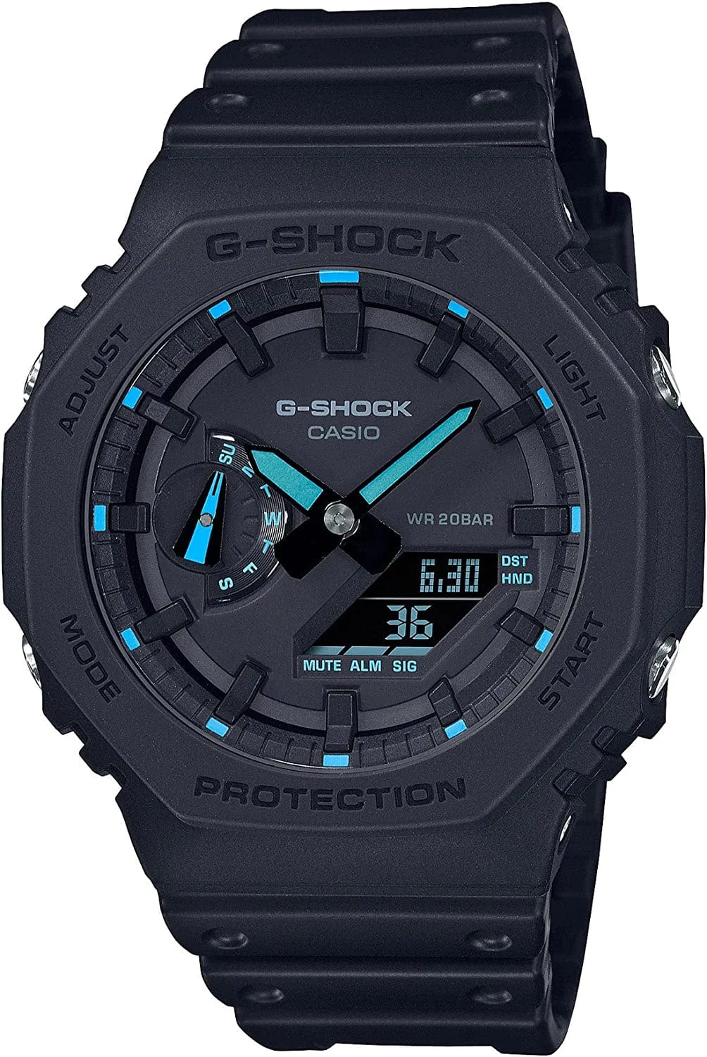 GA2100-1A2 Neon Accent Watch, Blue
