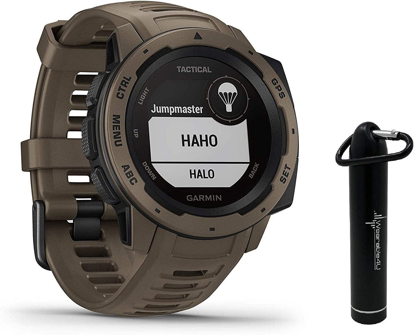Garmin Instinct 2S GPS Smaller-Sized Rugged Outdoor Smartwatch, Graphite with Corning Gorilla Glass, Multi-Gnss Support Power Bundle Coyote Tan / Instinct Tactical