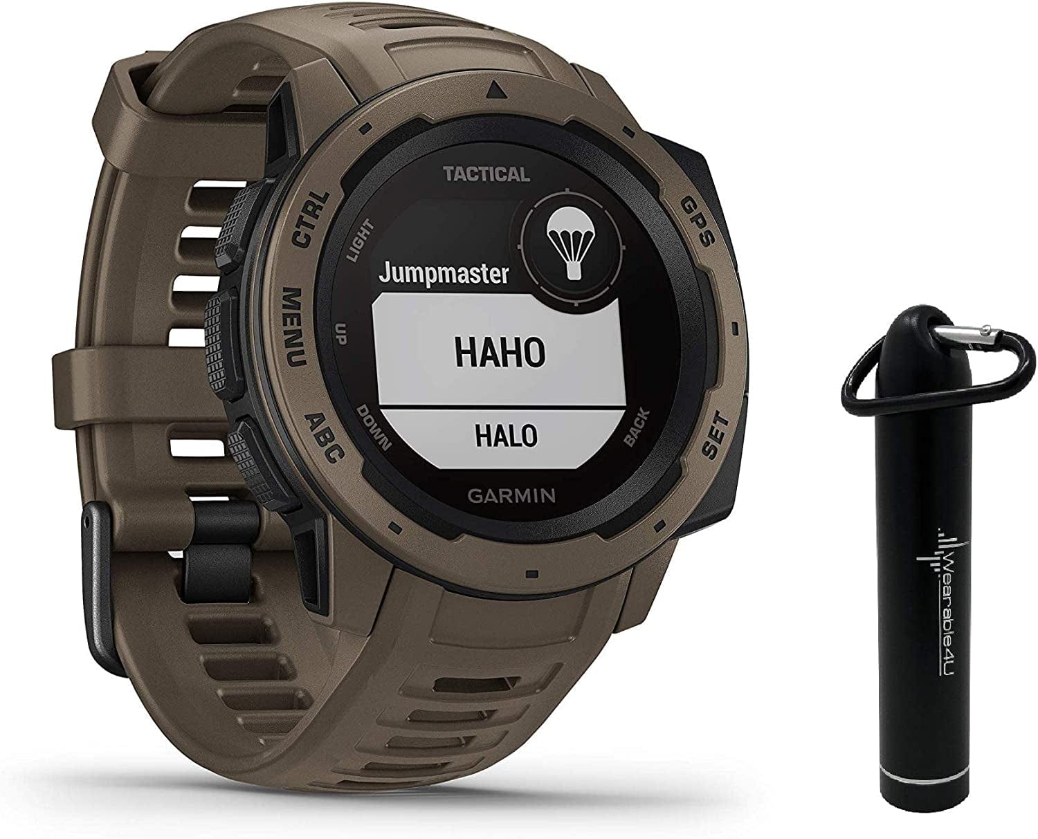 Garmin Instinct 2S GPS Smaller-Sized Rugged Outdoor Smartwatch, Graphite with Corning Gorilla Glass, Multi-Gnss Support Power Bundle Coyote Tan / Instinct Tactical