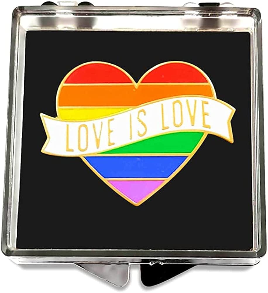 Gay Pride Pin with Gift Box - LGBTQ Pins - "Love Is Love" Enamel Rainbow Pin - Gay Pride Decorations - Perfect Gay Pride Accessories for LGBT Pride Month - USA Pride Month! 1-PACK