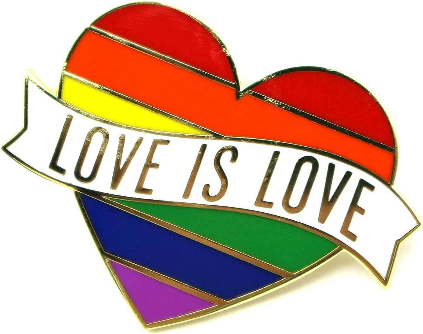 Gay Pride Pin with Gift Box - LGBTQ Pins - "Love Is Love" Enamel Rainbow Pin - Gay Pride Decorations - Perfect Gay Pride Accessories for LGBT Pride Month - USA Pride Month!