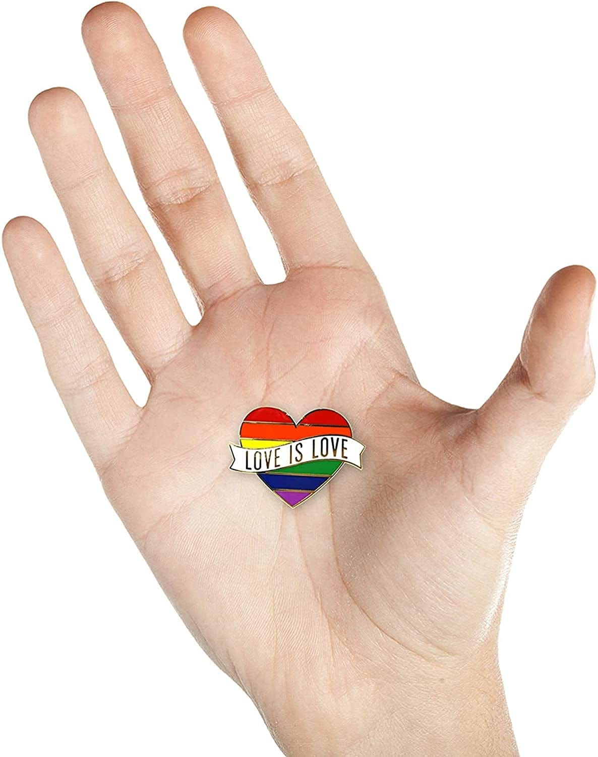 Gay Pride Pin with Gift Box - LGBTQ Pins - "Love Is Love" Enamel Rainbow Pin - Gay Pride Decorations - Perfect Gay Pride Accessories for LGBT Pride Month - USA Pride Month!