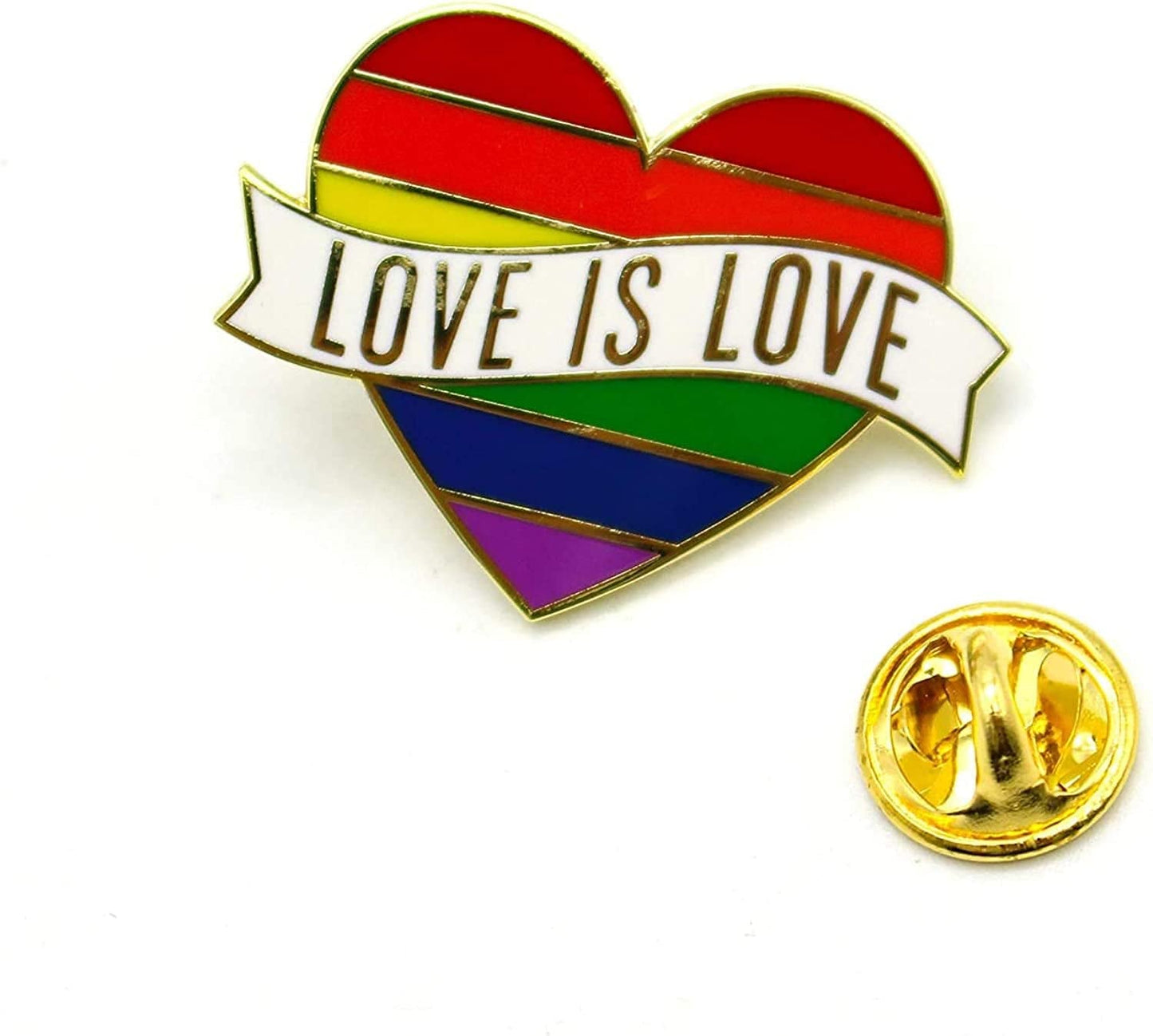 Gay Pride Pin with Gift Box - LGBTQ Pins - "Love Is Love" Enamel Rainbow Pin - Gay Pride Decorations - Perfect Gay Pride Accessories for LGBT Pride Month - USA Pride Month!