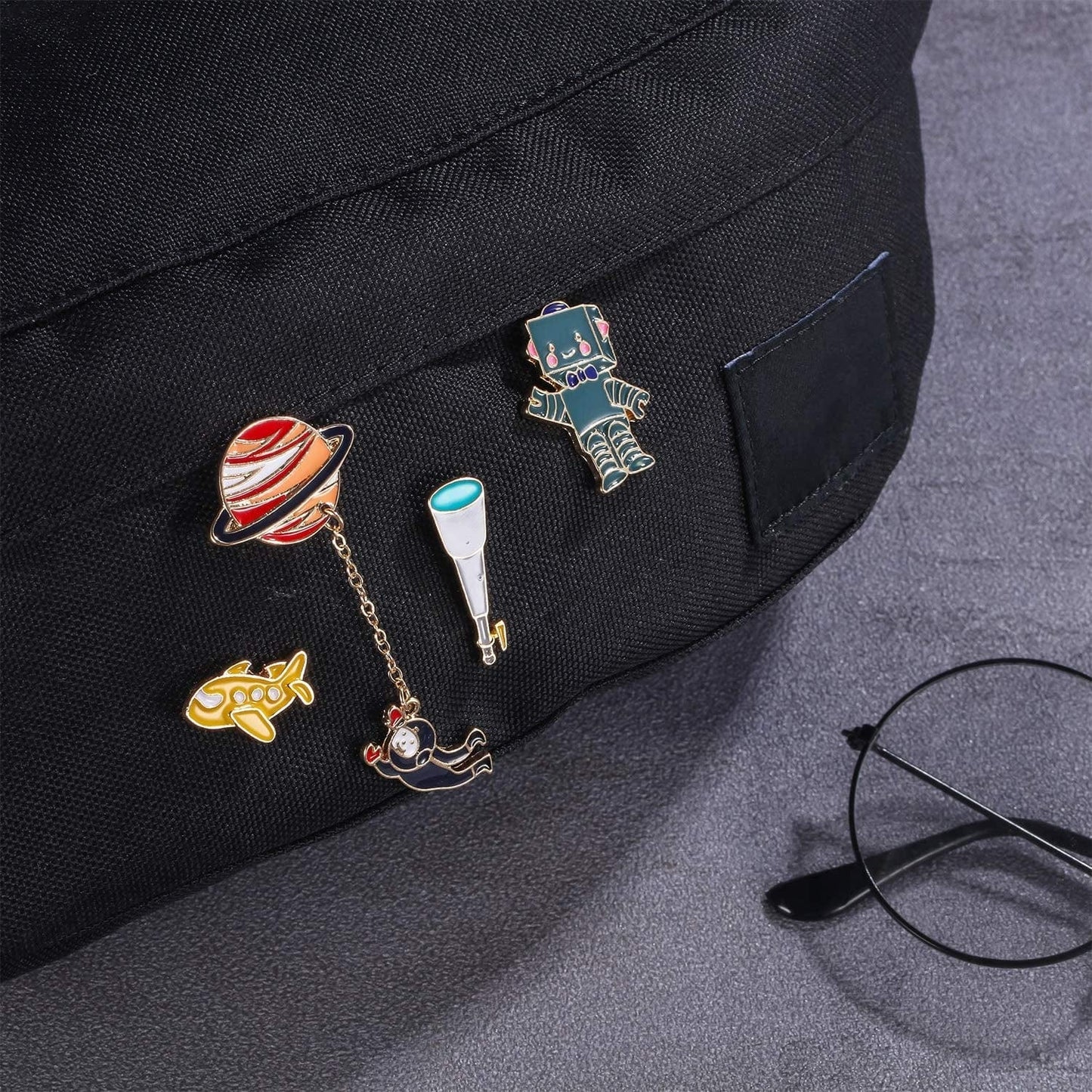 Gejoy 10 Pieces Enamel Pin Set Cartoon Lapel Brooch Space Badge Pin for Clothes Bag Jacket Backpack Decoration and Christmas Halloween near Year Gift (Style Set 1)