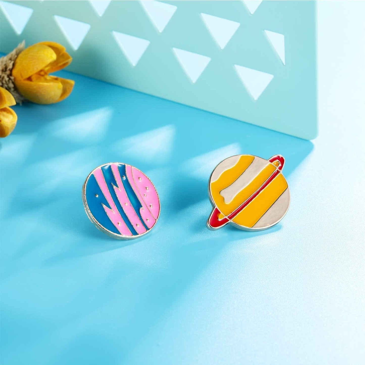 Gejoy 10 Pieces Enamel Pin Set Cartoon Lapel Brooch Space Badge Pin for Clothes Bag Jacket Backpack Decoration and Christmas Halloween near Year Gift (Style Set 1)