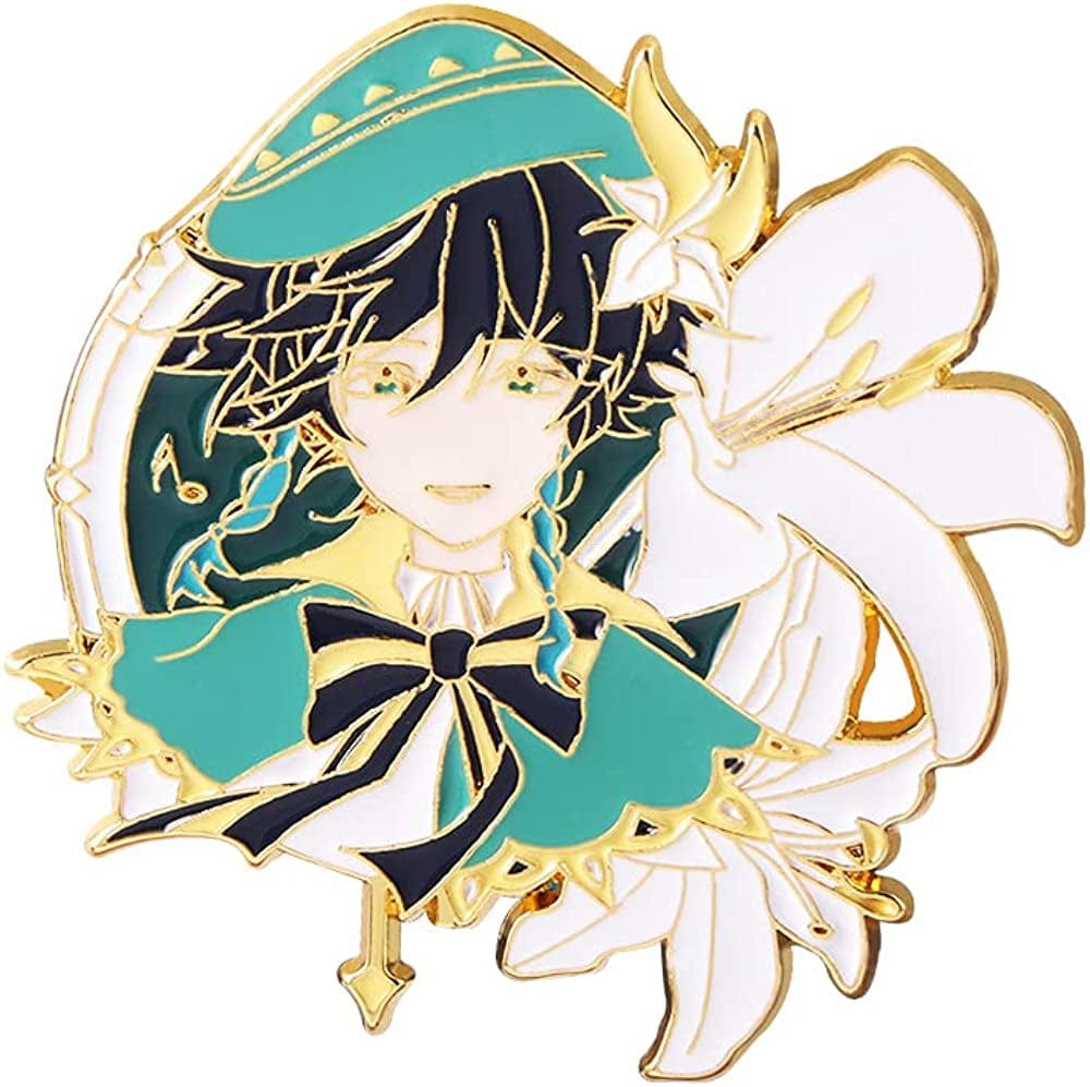 Genshin Impact Hutao Brooch Pin - Hutao Characters Cosplay Enamel Brooch Lapel Pin - Gift for Fans, Women and Girls