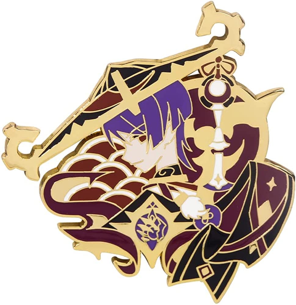 Genshin Impact Hutao Brooch Pin - Hutao Characters Cosplay Enamel Brooch Lapel Pin - Gift for Fans, Women and Girls