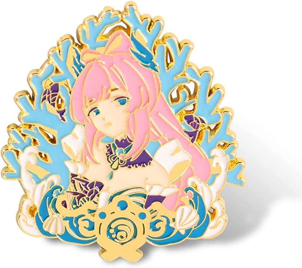 Genshin Impact Hutao Brooch Pin - Hutao Characters Cosplay Enamel Brooch Lapel Pin - Gift for Fans, Women and Girls